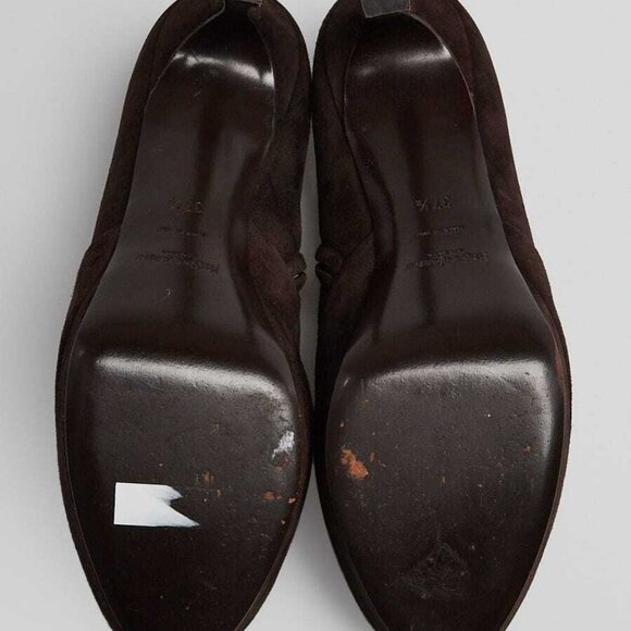 Yves Saint Laurent Brown Suede Platform Ankle Booties Size 7/37.5 - Picture 3 of 4